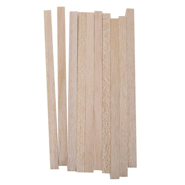 10 palitos de madera rústicos vacíos de 10 x 10/8 x 8 mm, varilla de modelado de madera de balsa de 20 cm 10x10mm