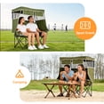 thumbnail image 6 of Ktaxon Double Camping Chair w/Shade Canopy, Folding Two Person Camp Chair w/Cup Holders & Carry Bag, Heavy Duty Foldable Outdoor Chair for Camping, Lawn, Backyard, Movie (Green), 6 of 8