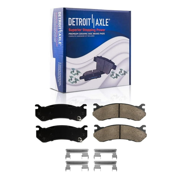 Detroit Axle - Rear Brake Pads for Chevrolet Silverado GMC Sierra 2500 HD 3500 Hummer H2 Avalanche Yukon XL Suburban 2500, Ceramic Brake Pads w/Hardware Replacement
