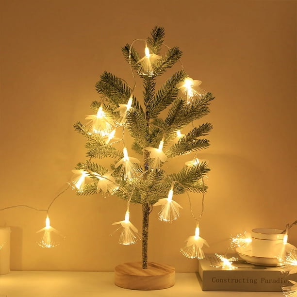 Guirnalda de luces de fibra óptica con flores, 3 metros, 20 luces LED decorativas, ideal para sala de estar, dormitorio y jardín (árbol no incluido).
