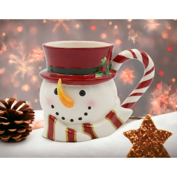 Ceramic Snowman Coffee Mug Set of 2 13oz Christmas