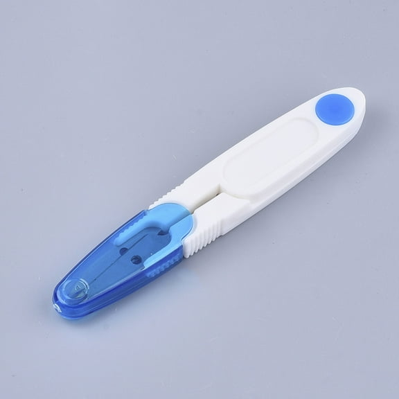 5pc 117x19x9mm Iron Scissors and Plastic Sheath Mini Small Snips Trimming Nipper Blue