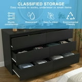 "Kadyn Modern 6 Drawer Dresser, Wood Chest of Drawers, Black, 47.25""x15.75""x27.95" - Walmart.com