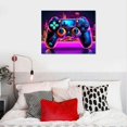 thumbnail image 4 of Nawypu Gaming Wall Art Gamer Room Wall Decor for Boys Modern Gamer Poster for Men Bedroom Colorful Street Pop Artwork Retro Vedio Gamepad Headphone Canvas Picture Kids Playroom Home Decorations, 4 of 4