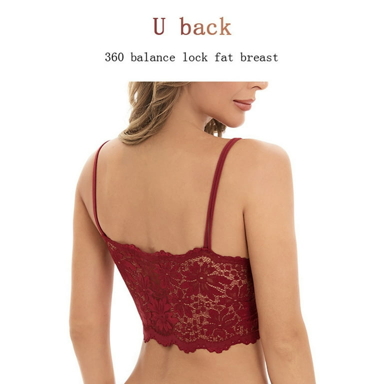 V Neck Lace Bralette Under Low Cut Dress Nerohusy Women's Lace