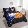 thumbnail image 3 of Homewish Baseball Sport Lover 7-Piece Twin Bedding Sets,Abstract Lightning Bedding Comforter Set,Orange White Black Sheet Sets For Boys Kids,Super Cozy Room Decor Reversible, 3 of 8