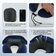 thumbnail image 3 of Almohada de Cuello de Viaje con Capucha Grande para Avión, Almohada de Espuma Viscoelástica Lavable, Azul Marino, 3 of 7