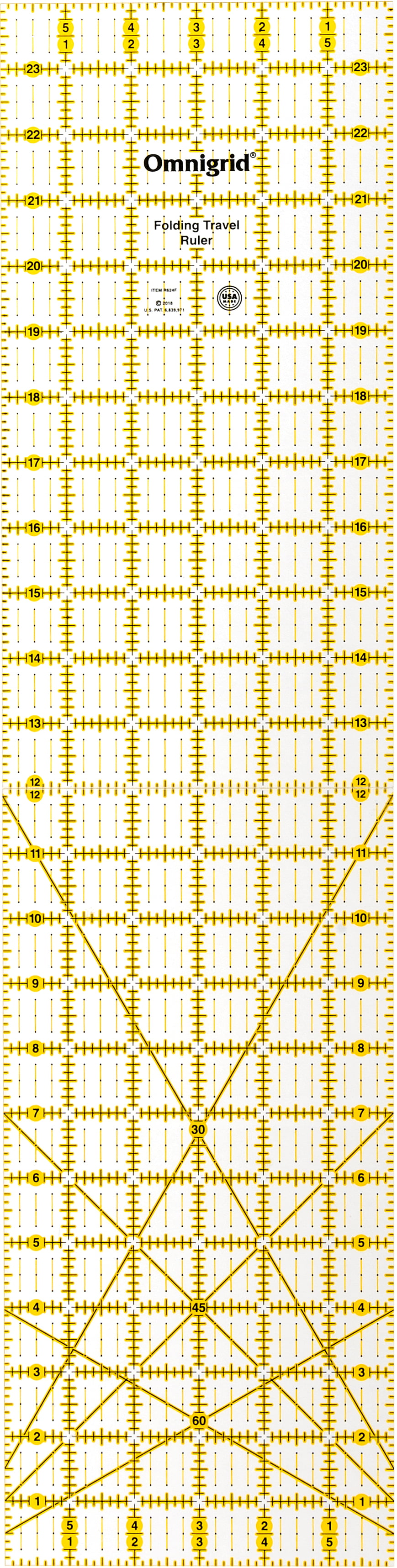 6 x 24-Inch Omnigrid R624F Folding Ruler Clear 
