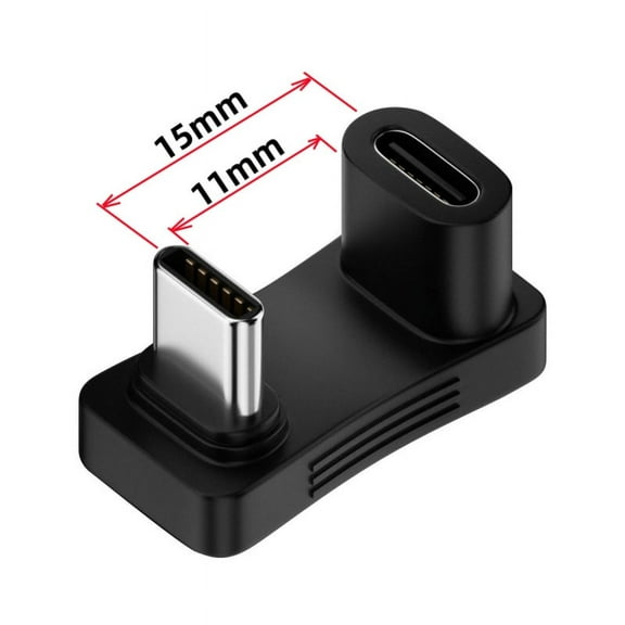 FVH 10Gbps USB3.0 Type C Male to Female Power Data Video Adapter Opposite U Shape Back Angled Compatible with Steam Deck Phone Laptop
