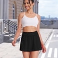 thumbnail image 2 of Women's Tennis Skirts High Waisted Athletic Golf Skorts with Pockets Shorts Running Workout Clothes by Yigetop Black L, 2 of 7