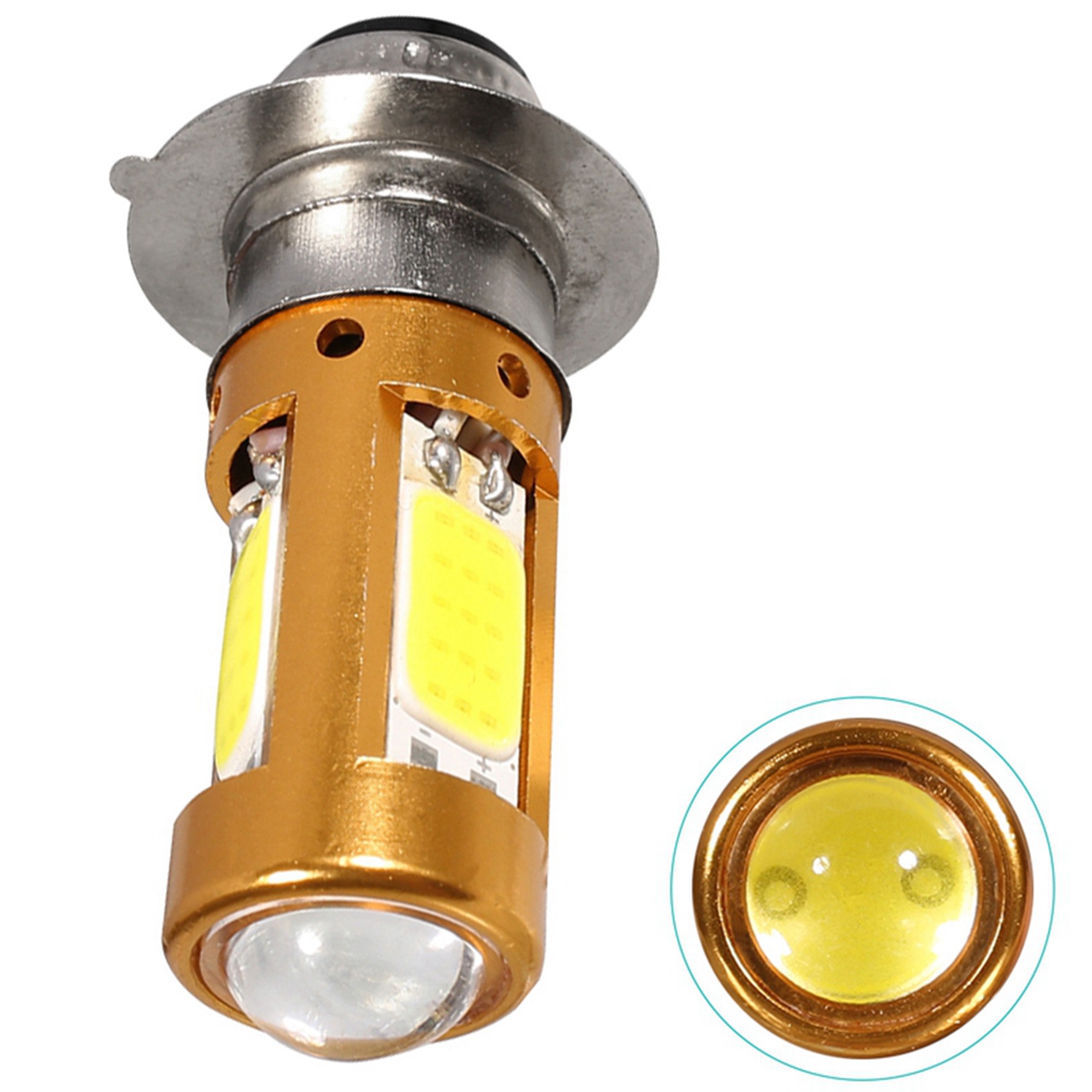 2X H6M PX15D P15D LED Motorcycle Headlights Hi-Lo Beam Bulb for Motorbike Scooter Moped Lamp White 1500Lm 12-30V