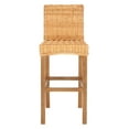 thumbnail image 3 of SAFAVIEH Tobie Rattan Bar Stool with Footrest, Natural, 3 of 7