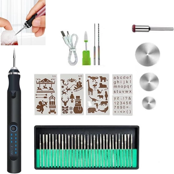 Professional Engraving Pen: 37 Bits 3-Speed USB Rechargeable Cordless Rotary Engraver, Suitable for 50+ Surfaces (Metal Wood Glass Plastic) – Portable for DIY Crafts Dark Gray