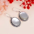 thumbnail image 2 of Mother Of Pearl - Australia 925 Sterling Silver Earring V471, Drop/Dangle Earring, White Earring, Oval Earring, Gift For Her, Mother Of Pearl Earring, 2 of 4