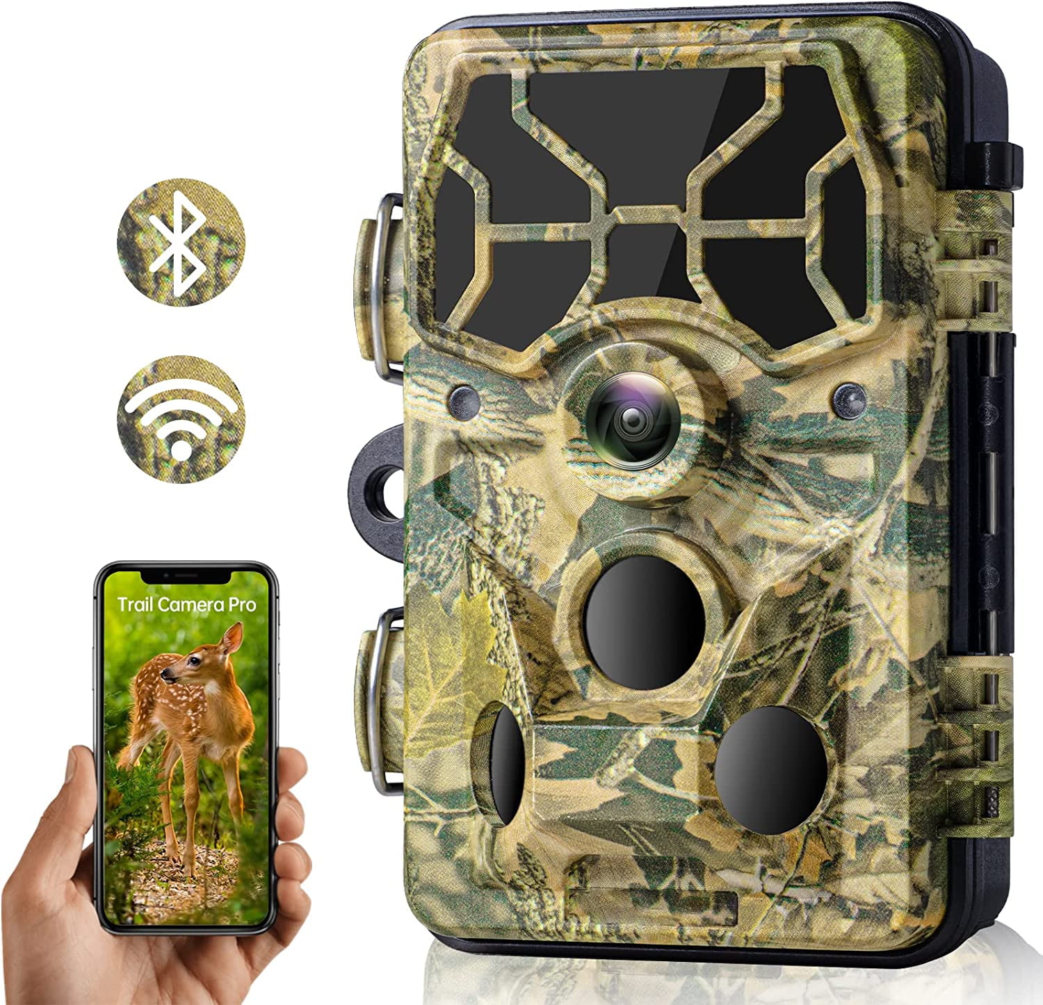 CAMPARK WiFi Trail Camera 20MP 1296P Hunting Game Camera Bluetooth 120