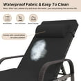thumbnail image 4 of Kullavik Patio Chaise Lounge Sets Outdoor Armchair Recliner Rattan Adjustable Back 3 Pieces Cushioned Patio Folding Chaise Lounge with Folding Table - Black, 4 of 8