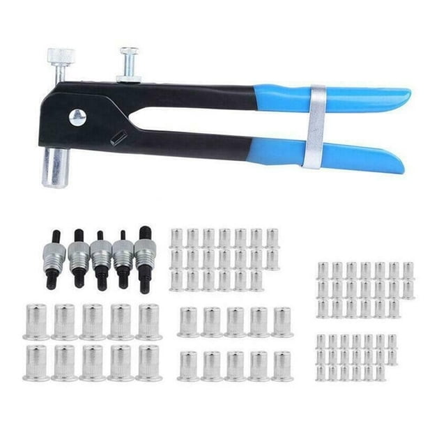 86pcs Heavy Duty Blind Rivet Nut Kit Set Riveter Tool Rivet Nut Gun Thread Hand Riveter Rivet Tool ,Easy to Use