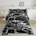 thumbnail image 3 of Feelyou Grey Game Controller Bedding Comforter Set, Fashion Camo Abstract Twin Comforter Sets, Cartoon Gamepad Theme Reversible Bedding Set, Ultra Soft Bedroom Decor, 2-Piece, 3 of 9