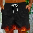 thumbnail image 2 of Beach Shorts for Men Summer,Men's Swim Trunks Quick Dry 3D Flame Printed Beach Board Shorts with Pockets Cool Mesh Lining Bathing Suits, 2 of 9