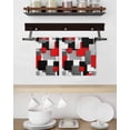 thumbnail image 3 of Red Black Geometric Kitchen Dish Towels for Drying Dishes Set of 2, Modern Abstract Art Block Waffle Weave Microfiber Hand Tea Bathroom Towels Quick Dry & Absorbent Towel 15.7x23.6, 3 of 7