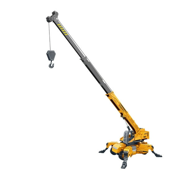 Coollooc 1:50 Scale Model Diecast Construction Machinery XCMG 75 tons Truck Crane Model Hoist Replica 2 Cab Open 4 Axles 360 Degree Swing Collection Gift Toys
