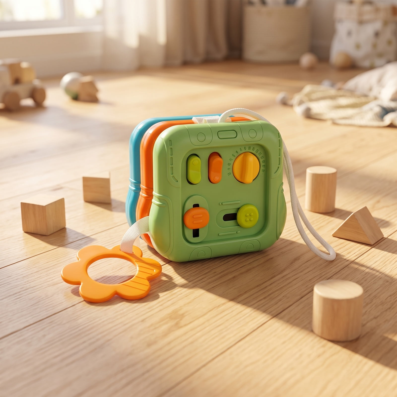 YujiCraft Toddler Busy Board Activity Cube 6 in 1 Stacking Educational Toy Hexahedron Sensory Toy for Early Learning Fine Motor Skills