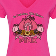 thumbnail image 4 of Inktastic In October We Wear Pink with Ribbon and Pink Pumpkins Women's V-Neck T-Shirt, 4 of 5