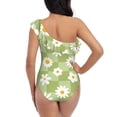 thumbnail image 5 of Picia Daisies Flowers Pattern Women's One Piece Swimsuits,One Shoulder Swimwear Asymmetric ,Ruffle Monokinis Bathing Suits,High Waisted Flattering Bathing Suits-XX-Large, 5 of 8
