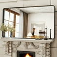thumbnail image 2 of BEAUTYPEAK Bathroom Mirror 30x48 inch, Modern Round Corner Vanity Wall Mirror，Black, 2 of 7