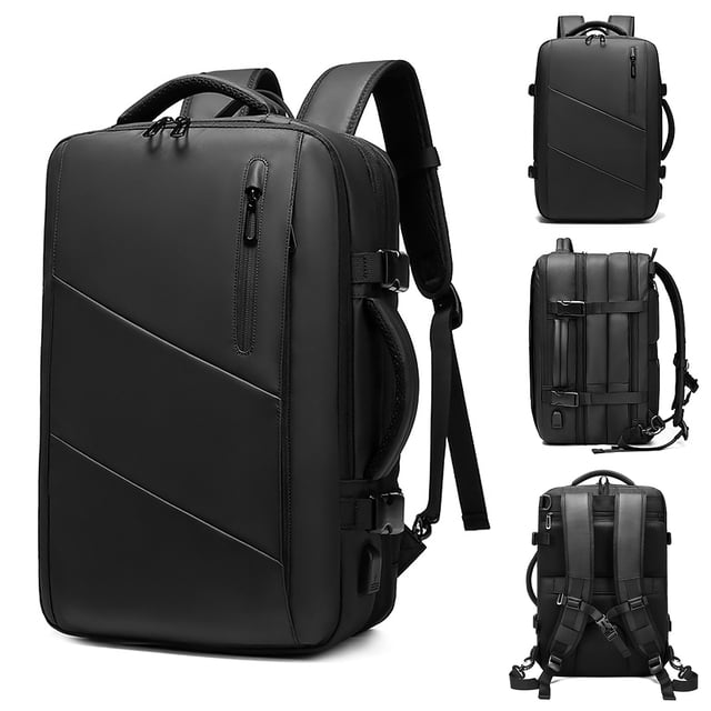 Mistaha Expandable Men's Travel Backpack with Hidden Shoulder Straps - Oxford Cloth Material, 39L Capacity, Multi-functional Design for Business and Daily Use