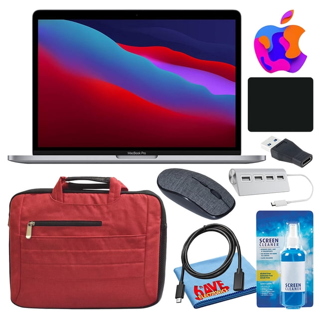 Computadora portátil Apple MacBook Pro de 13" usada (chip M1, CPU de 8 núcleos, 8 GB de RAM) (finales de 2020, SSD de 256 GB, gris espacial) (MYD82LL/A) Paquete
