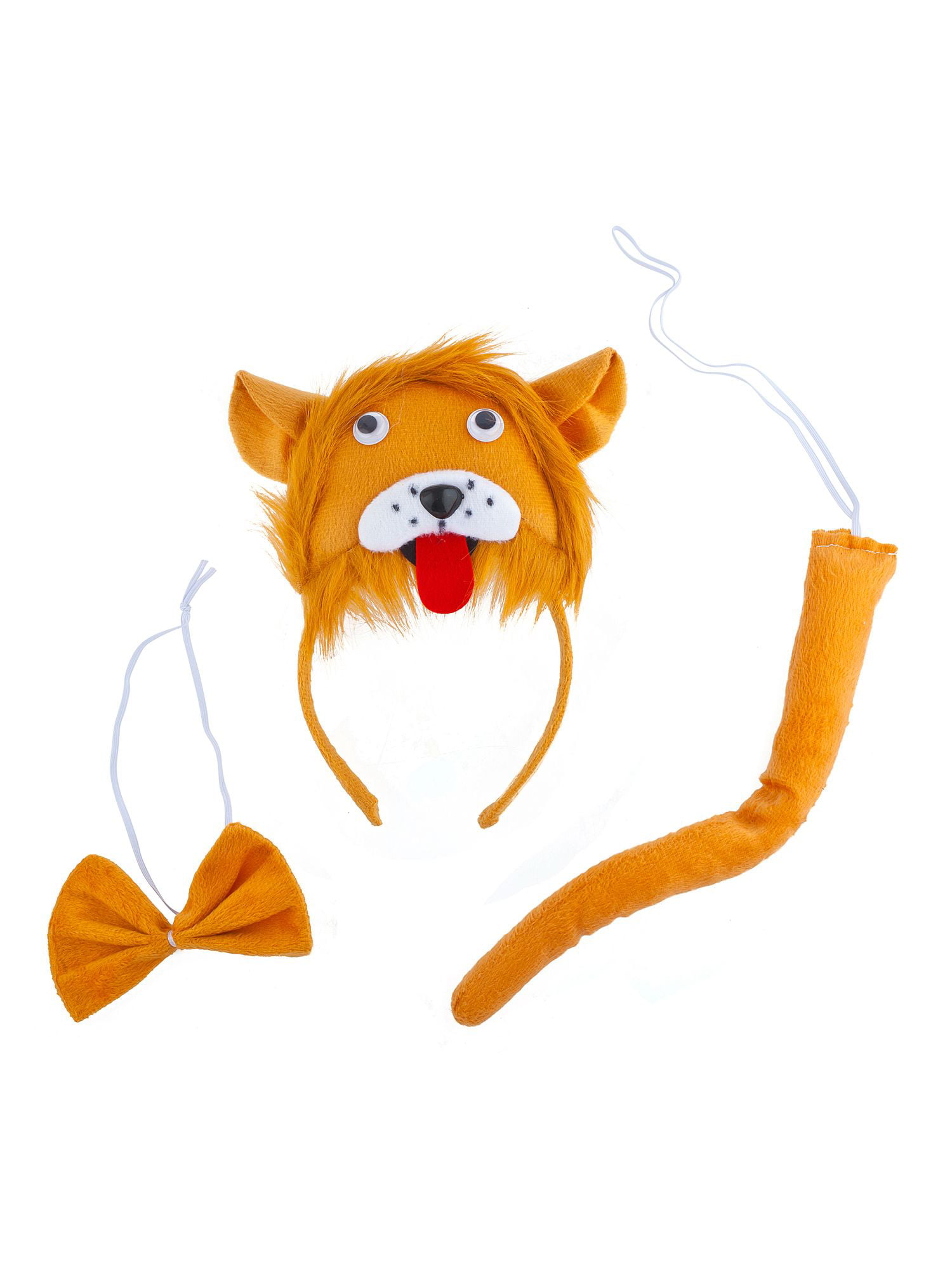 Lux Accessories Orange Lion Head Red Tongue Out Bowtie Tail Costume ...