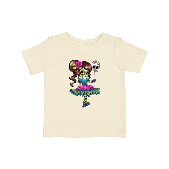 Inktastic DÃa De Los Muertos Girl with Decorative Skull Balloon Boys or Girls Baby T-Shirt