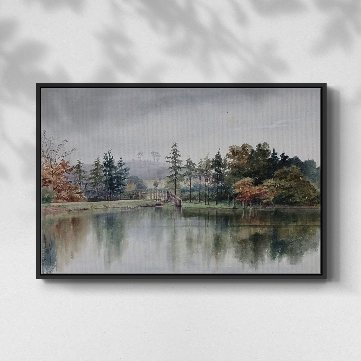 Vintage Landscape-XXI By Wexford Home Framed in Black Wood Gallery Wrapped Canvas 25 in. x 37 in.