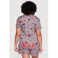 thumbnail image 2 of Women's Plus Size Teddy Bear Print Pajama Romper, 2 of 2