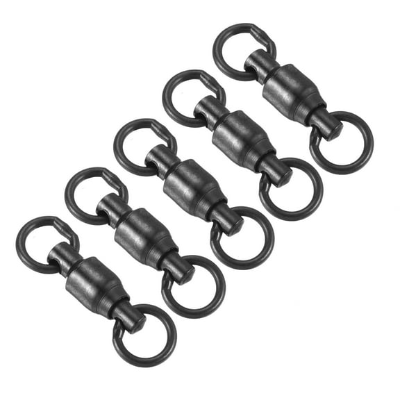 Uxcell 41LBS Stainless Steel Ball Bearing Swivel for Saltwater Freshwater Fishing, Black 25 Pack
