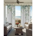 thumbnail image 4 of Eucalyptus Leaves Blackout Curtains 63 Inches Long for Bedroom, Sage Green Botanical Spring Summer Thermal Insulated Room Darkening Black Out Window Curtain Panels Grommet Drapes for Living Room, 4 of 8