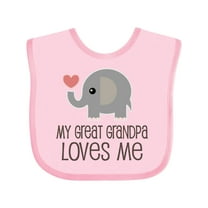 Inktastic Great Grandpa Loves Me Boys or Girls Baby Bib