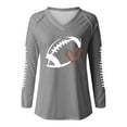 thumbnail image 4 of Oversized Tshirts for Women Football Lover Casual V-Neck T-Shirt - Long Sleeve Comfortable Daily Wear Polyester Spandex Blend Tshirts Shirts for Women Comfort Colors Tshirt, 4 of 4