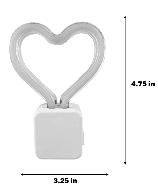 Meridian LED Pink Neon Heart Night Light, 3 Modes, 4.75in by 3.25in