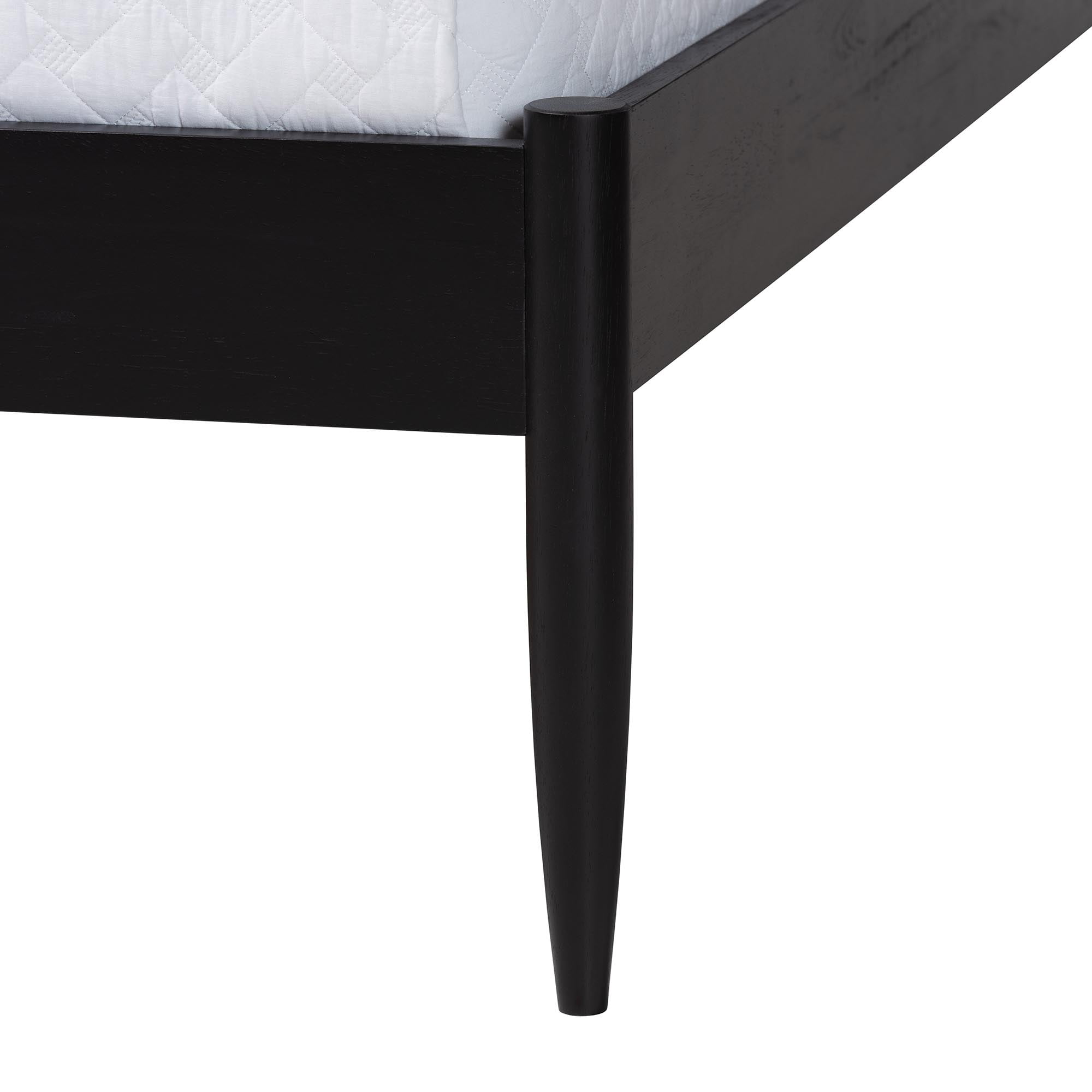 Baxton Studio Florica Art-Deco Platform Bed, Queen, Black