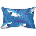 thumbnail image 3 of GZHJMY Shark King Pillowcase Super Soft Cozy Plush Pillow Case with Zipper for Sofa Bed Couch, 20 x 40 Inch, 3 of 7