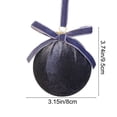 thumbnail image 3 of Velvet Fabric Covered Christmas Ball Hanging Ornament with Delicate Bow, Luxurious Velvet Bauble with Elegant Bow for Holiday Tree Decor, Sophisticated Xmas Ornament for Tree & Home Embellishment, 3 of 6