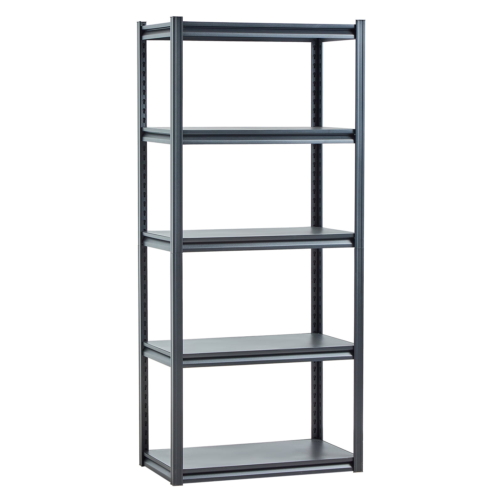 KFFKFF Storage Racks, 2000 lbs Capacity, 5-Level Garage Storage Stand, 18" D x 32" W x 72" H Adjustable Metallic Racks for Garage, Utility Rack Shelf, Perfect for Kitchen, Warehouse, Basement, Black
