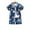 Blue, variant on MEZZALL Boys Summer Beach Button Down Shirt & Shorts Set Breathable Patterned Outfits For Toddler And Kids, Blue, 3-4 Years