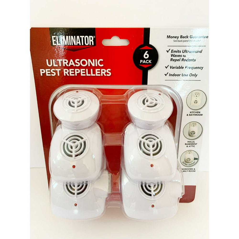Eliminator Ultrasonic Pest Repeller, 6 Count, Indoor Use Only, Repels