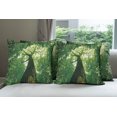 thumbnail image 6 of Ambesonne Nature Throw Pillow Cover 4 Pack, Leaves Tree Branches, 16", Green Pale Green Brown, 6 of 7