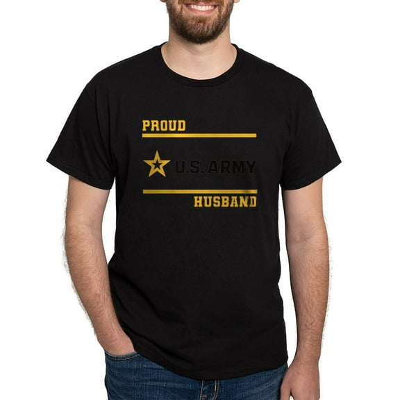 CafePress - Proud Army Husband Black And Gold T Shirt - Men's Classic Graphic Cotton T-Shirt