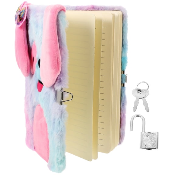 LOLIPPYY Lockable Plush Diary Notebook with Metal Lock Assorted Colors for Creative Writing