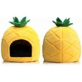 thumbnail image 2 of Yellow Pineapple Shaped Pet Bed for Cats & Small Dogs, Cozy Cave Nest with Removable Cushion, 2 of 6
